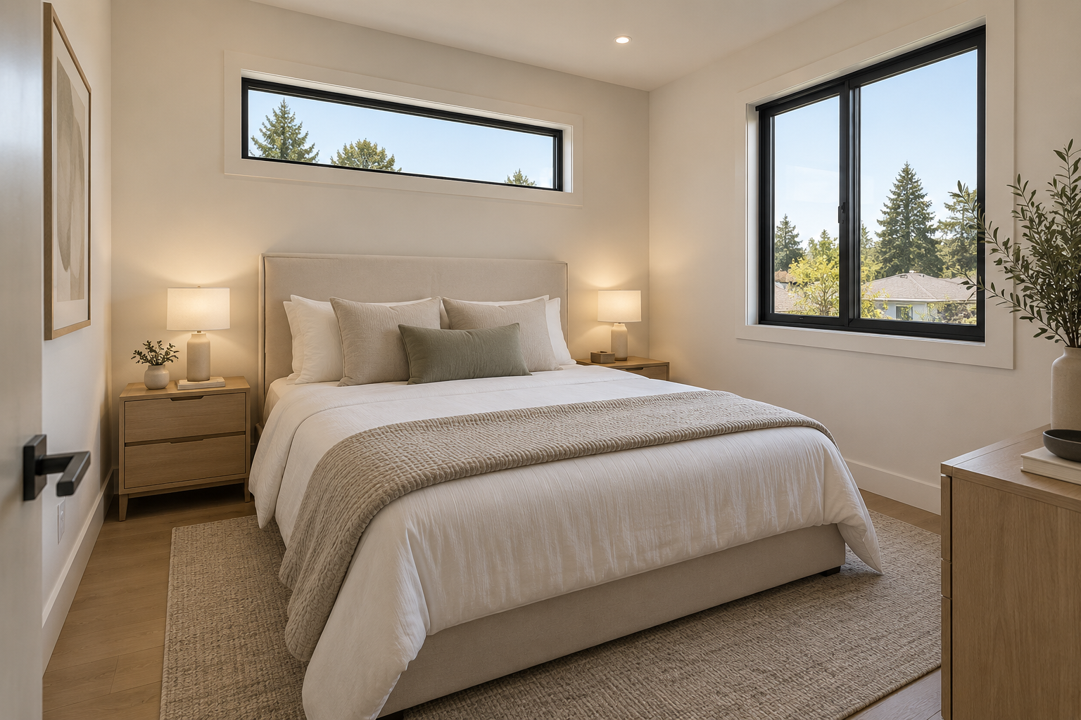 Primary bedroom rendering at Six On Salisbury